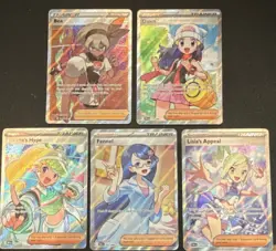 Pokemon Sword & Shield Trainer Holo Lot 5 Cards Bea, Dawn, Fennel, Lisia, Emcee - Image 1