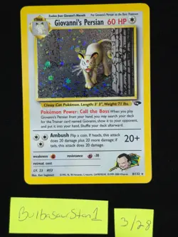 Giovanni's Persian 8/132 Gym Challenge Holo LP Ungraded Pokemon Card - Image 1