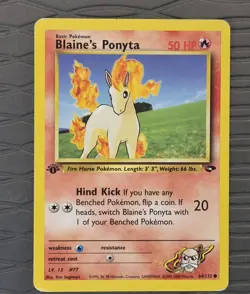 Blaine's Ponyta 64/132 Gym Challenge 1st Edition Common Pokemon Card - Image 1