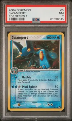 Swampert 2004 Pokemon Pop Series 1 5/17 HOLO PSA 7 Near Mint Graded Card Rare - Image 1