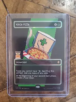 Ninja Pizza - Surge Foil - Borderless Teenage Mutant Ninja Turtles MTG Pixel Art - Image 1