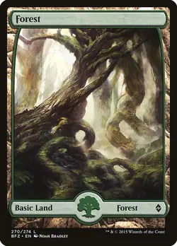 Lot of 20x Forest #270 - BFZ Battle For Zendikar- MTG Magic FULL ART Land NM - Image 1
