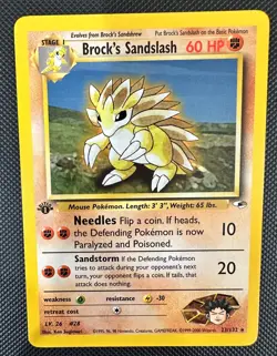 Pokemon 2000 Gym Heroes 1st Edition BROCK'S SANDSLASH #23 Rare NM-never played - Image 1