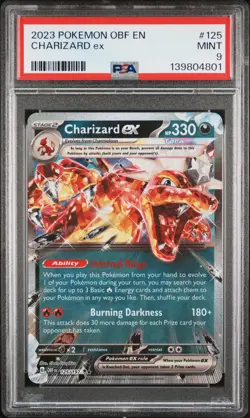 2023 POKEMON OBF EN-OBSIDIAN FLAMES #125 CHARIZARD EX PSA 9 - Image 1