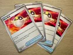 Pokemon TCG 4x Ultra Ball 131/132 Mega Evolutions Trainer Cards Playset - Image 1