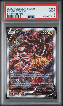 2022 POKEMON SWORD & SHIELD LOST ORIGIN #186 FULL ART/GIRATINA V PSA 9 - Image 1