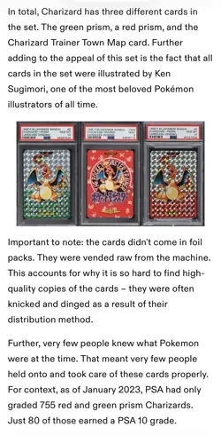 1996 POKEMON BANDAI CARDDASS CHARIZARD #6 RED PRISM HOLO CGC 7 - Image 5