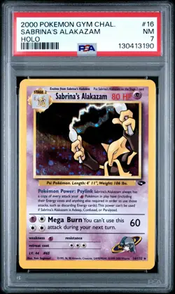 2000 POKEMON GYM CHALLENGE HOLO #16 SABRINA'S ALAKAZAM PSA 7 - Image 1