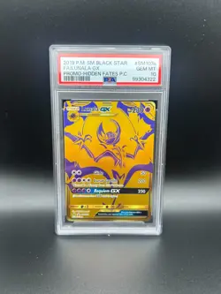 Pokemon Lunala GX Full Art Gold SM103a Hidden Fates English PSA 10 GEM MINT - Image 1