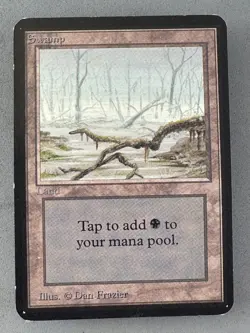 Swamp MTG ALPHA 290 (A)—Moderately Played Very Good—Vintage Magic: the Gathering - Image 1
