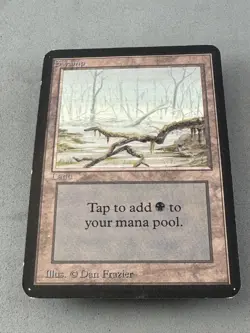 Swamp MTG ALPHA 290 (A)—Moderately Played Very Good—Vintage Magic: the Gathering - Image 3