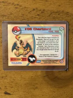 1999 TOPPS Pokemon Tv #06 Charizard Non Holo #6 RARE TCG WOTC VINTAGE - Image 2