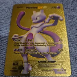 Pokemon Mewtwo EX HP 170 Gold Foil Fan Art Card 98/99 - Image 1