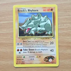 Pokemon TCG Brock's Rhyhorn Rare Gym Heroes 22/132 Regular Unlimited Basic 2000 - Image 1
