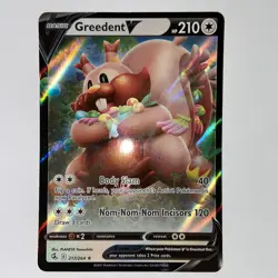 Pokemon TCG Greedent V Fusion Strike 217/264 Holo Ultra Rare NM Fast Shipping - Image 1