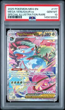 2025 Pokemon EN Mega Evolution Mega Venusaur EX #177 PSA 10 SIR - Image 1