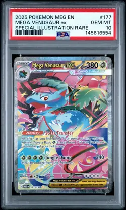 2025 Pokemon EN Mega Evolution Mega Venusaur EX #177 PSA 10 SIR - Image 1