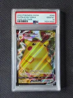 POKEMON TCG - VIVID VOLTAGE - PIKACHU VMAX 044/185 - PSA 10 - Image 1