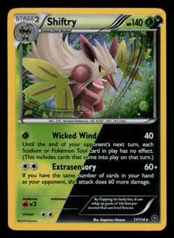 NM/EXC - Pokemon Shiftry 11/114 Steam Siege Knock Out Cosmos Holo Promo - Image 1