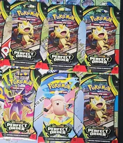 Perfect Order Sleeved Booster PacksNEW* (Lot Of 10) Pokemon Mega Evolution - Image 2
