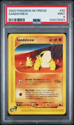 2003 POKEMON SKYRIDGE #92 SANDSHREW PSA 9 - Image 1