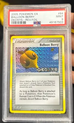 2005 Pokemon Balloon Berry Rev Foil EX Deoxys 84 PSA 9 - Image 1