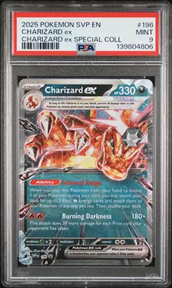 2025 POKEMON SVP EN-SV BLACK STAR PROMO #196 CHARIZARD EX PSA 9 - Image 1