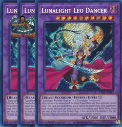 Yugioh! 3x Lunalight Leo Dancer RA04-EN053 Secret Rare 1st Ed NM - Image 1