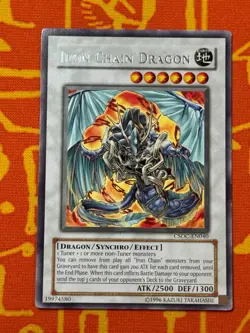 YUGIOH IRON CHAIN DRAGON RARE EXCELLENT CSOC-EN040 - Image 5