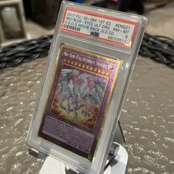 YU-GI-OHI 1ST ED. NEO BLUE-EYES ULT DRG D.S.O.D MOVIE PACK GLD.ED #ENGO1 PSA 8 - Image 4