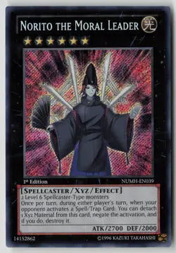 Yugioh Norito the Moral Leader NUMH-EN039 1st Edition Secret Rare NM - Image 1