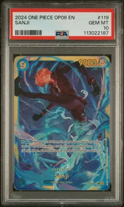 2024 One Piece Wings of the Captain Sanji OP06-119 Secret Rare Foil PSA 10 - Image 1
