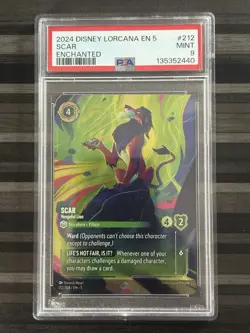 Disney Lorcana | Scar - Vengeful Lion | Enchanted | PSA 9 - Image 1