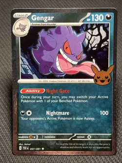Pokemon TCG Halloween Trick Or Trade 2024 Gengar #57/91 Cosmos Uncommon - Image 1