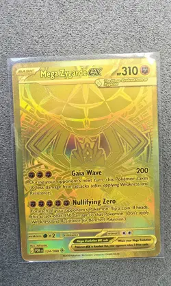 Pokemon Mega Zygarde EX Full Art Foil Card 124/088 Gold Hyper Rare English - Image 1