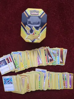 Pokemon Trading Cards Bundle 300+ Cards & Pikachu Tin - Image 1