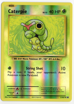 Caterpie 3/108 Evolutions Reverse Holo Pokemon Card - Image 1