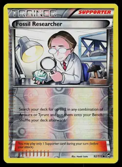 Pokemon Card Furious Fists Fossil Researcher 92/111 Uncommon Reverse Holo - Image 1