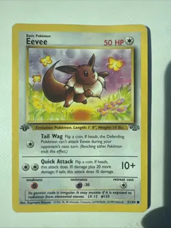 Pokemon TCG Eevee Jungle Card 51/64 Regular Common 1st Edition - Image 1