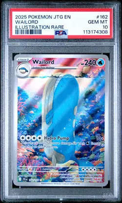 Wailord (Illustration Rare) PSA 10 Journey Together 162/159 IR Pokemon Card-308 - Image 1