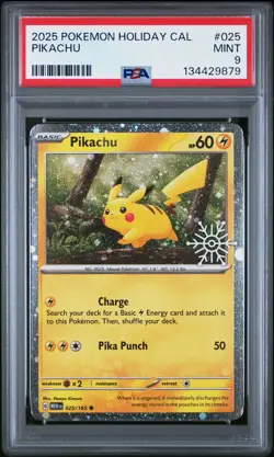 Pikachu PSA 9 Holiday Calendar 025 Pokemon Card-79 - Image 1