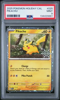 Pikachu PSA 9 Holiday Calendar 025 Pokemon Card-81 - Image 1