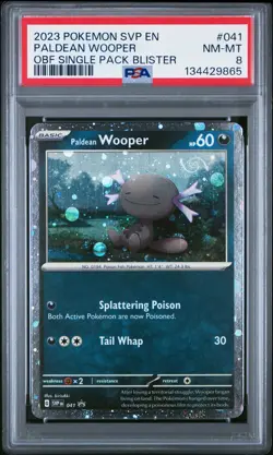 Paldean Wooper PSA 8 041/197 Obsidian Flames Single Pack Blister Pokemon Card - Image 1