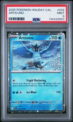 Articuno PSA 9 Holiday Calendar 032 Pokemon Card - Image 1