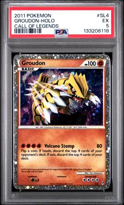 Groudon (Shiny) PSA 5 Call Of Legends SL4/95 Holo Rare Pokemon Card - Image 1