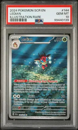 Ledian - Illustration Rare - PSA 10 - Stellar Crown 144/142 IR Pokemon Card - Image 1