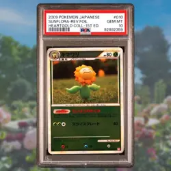 Sunflora - PSA 10 - Reverse Holo HeartGold L1 010/070 Yuka Morii Pokemon Card - Image 1