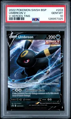 Umbreon V (PSA 10) V Heroes Tin SWSH203 Black Star Promo Pokemon Card - Image 1
