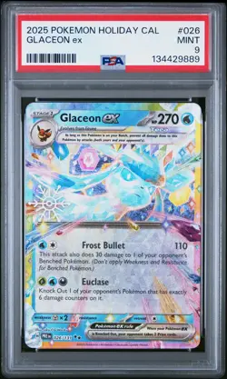 Glaceon EX PSA 9 Holiday Calendar 026 Pokemon Card-89 - Image 1
