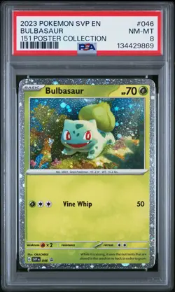 Bulbasaur PSA 8 046/165 151 Poster Collection Pokemon Card - Image 1